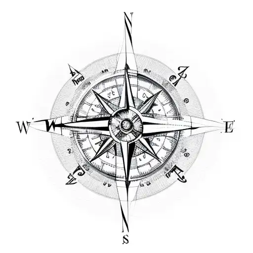 Compass With Ancor Und Palms