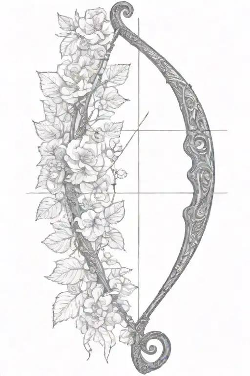 Vine Recurve Bow With Arrow Design