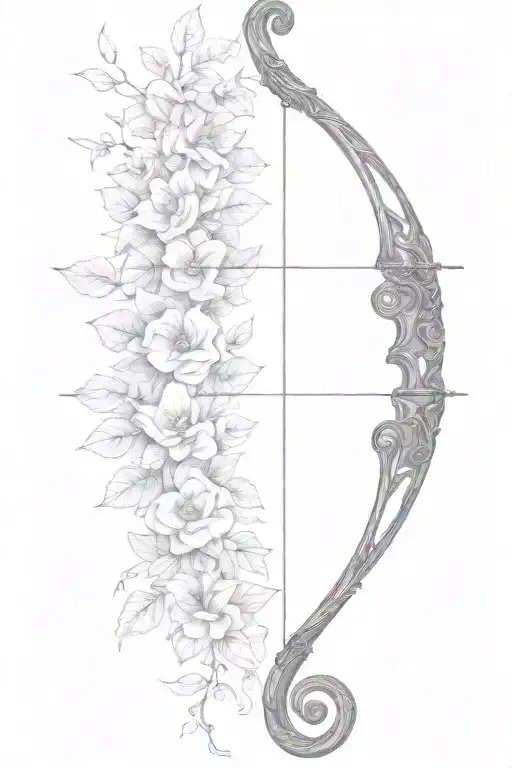 Vine Recurve Bow With Arrow Design