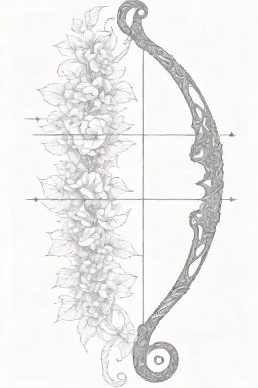 Vine Recurve Bow With Arrow Design