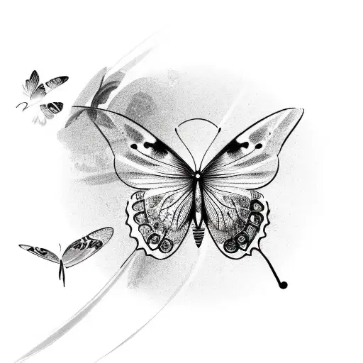 A Serene Outdoor Landscape With A Butterfly Transforming Into A Music Note