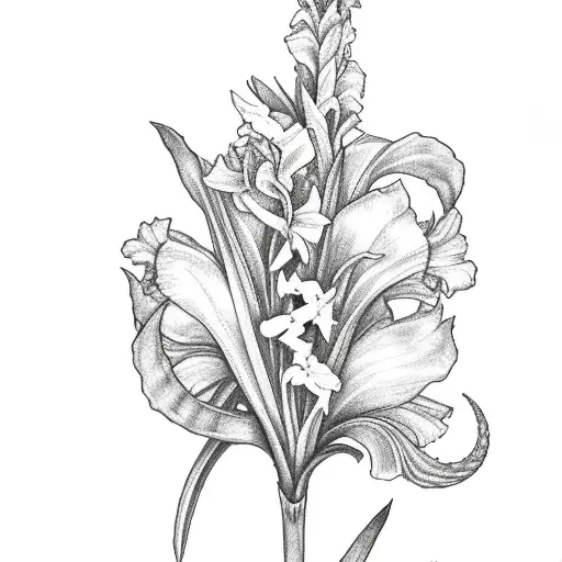 Gladiolus Flower With A Dragon