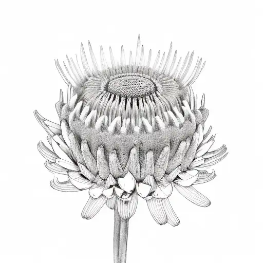 Queen Protea And Daisy Bouquet