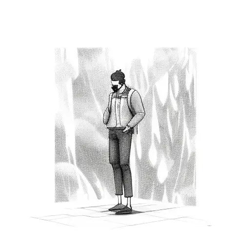 Casual Guy Floating In The Space