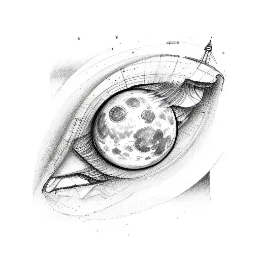 Continuous Line Drawing Of A Moon
