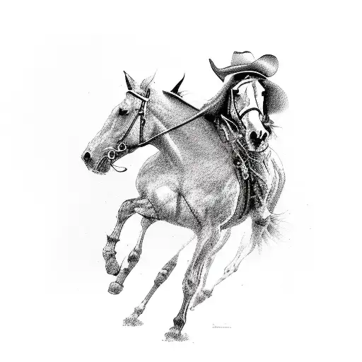 Cowboy Skelton Riding Horse
