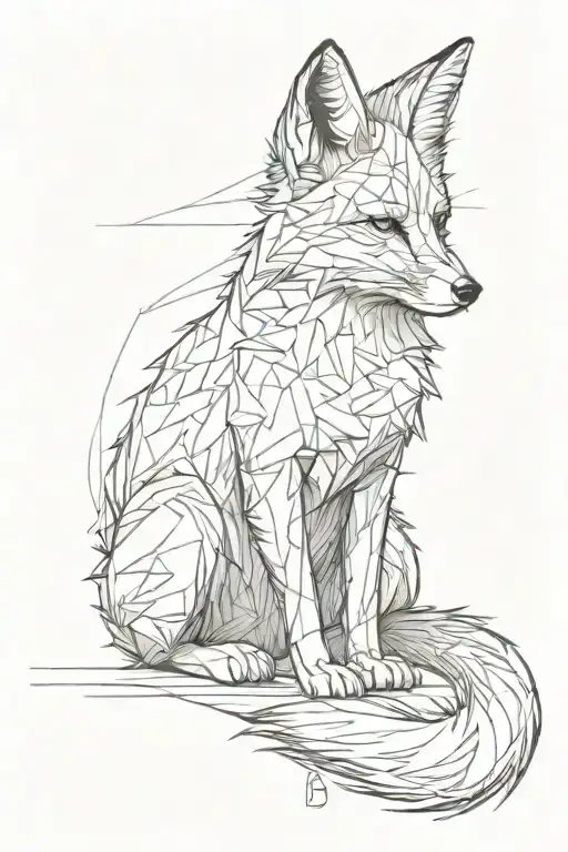 Fox Sitting Facing Forward