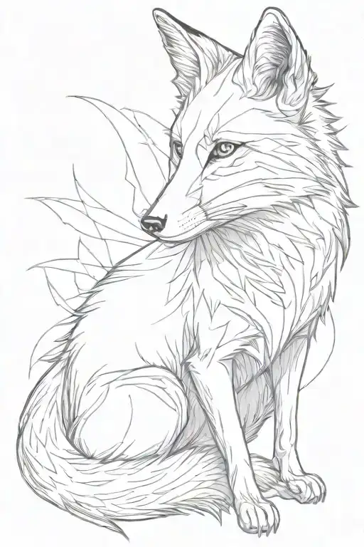 Fox Sitting Facing Forward