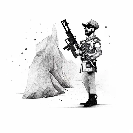 A Gun Patron With The Gun