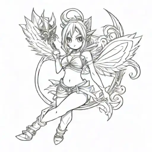 Fairy Tail Anime Logo But The Fairy With The Tail