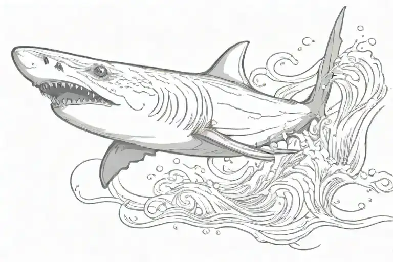 Shark Breaching Water