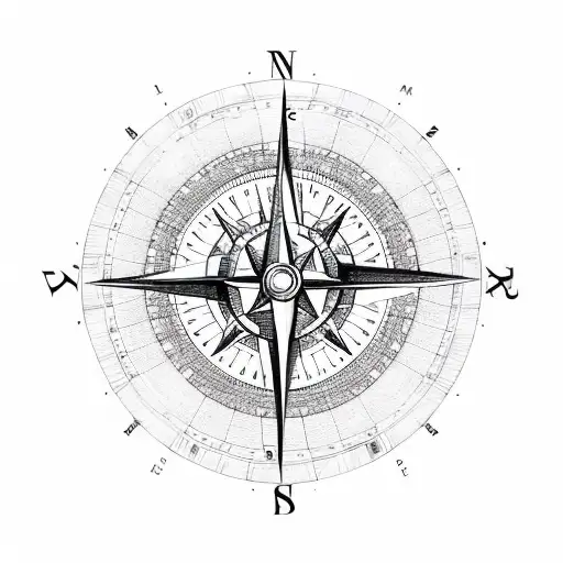 Compass With Planets In Between