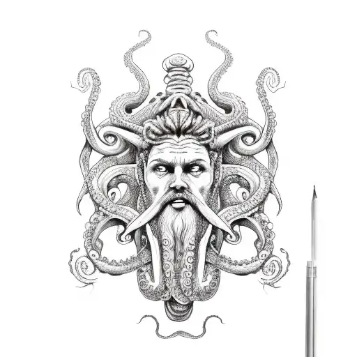 Poseidon Trible And Octopus