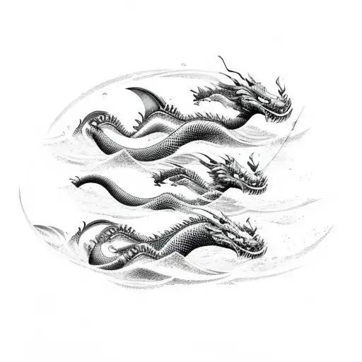 Dragon Boat Paddlers Surrounded By Swirling Water