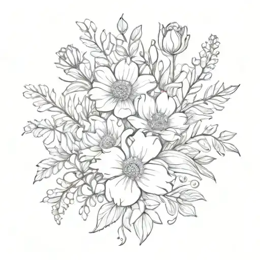 July February October Birth Flower Bouquet