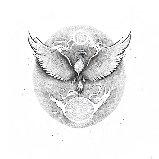 A Phoenix Made Of Binary Code