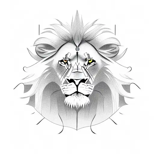 Cartoon Lion With Glasses