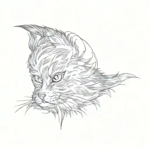 A Mainecoon Cat Tail Sticking Up