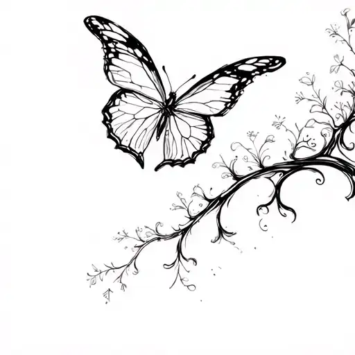 Butterfly Flying With Shade In Background