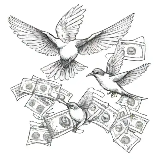 Swallow Flying Money By