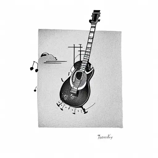 Guitar Highway With Semi Truck Driving