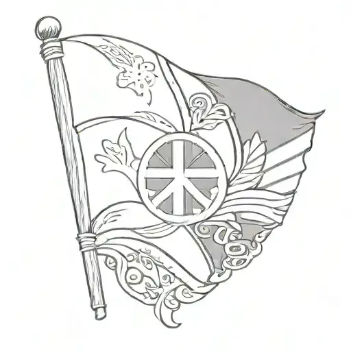 Indigenous Flag & Irish Flag Primarily Black