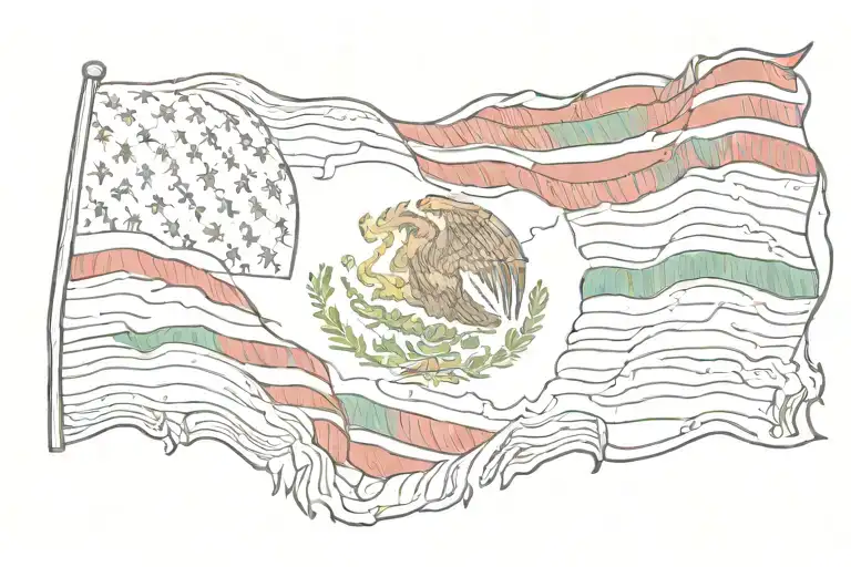 American Flag Ripped Into Mexican Flag Waving