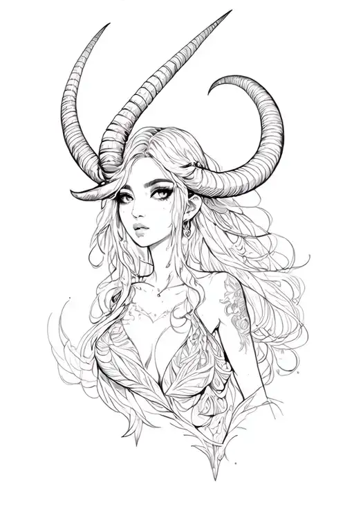 Capricorn In The Female Style Of Anime