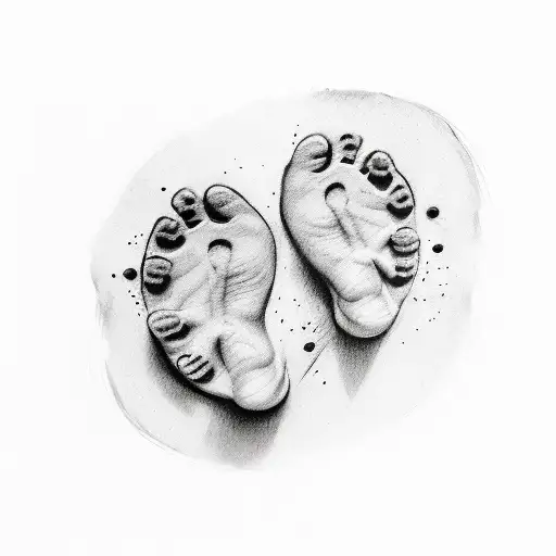 3 Baby Foot Prints In A Row On Left Forearm