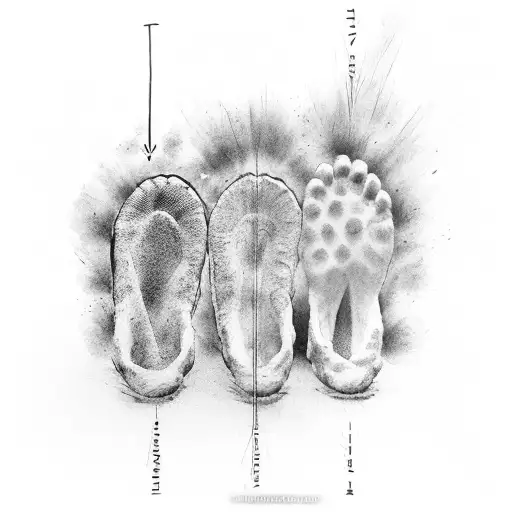 3 Baby Foot Prints In A Side By Side On Left Forearm