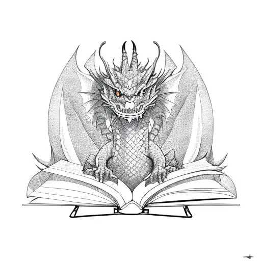 The Dragon Standing On The Books