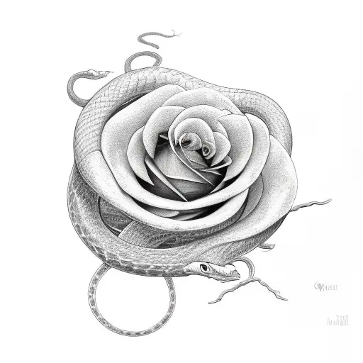Snake With Rose