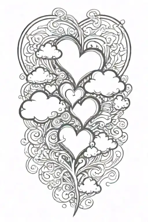 Hearts In The Clouds Around Forearm