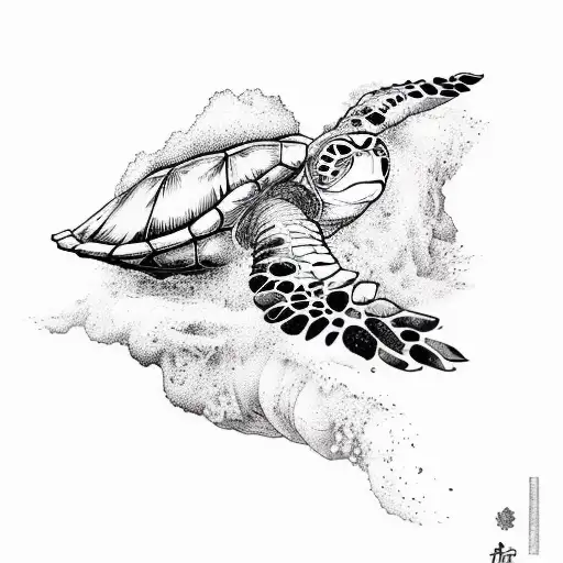 Monkey Surfing Nazare On Sea Turtle