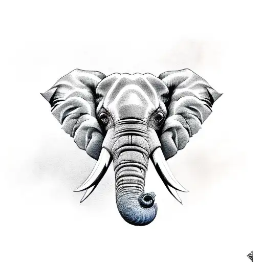 A Elephant Head With Blue Eyes