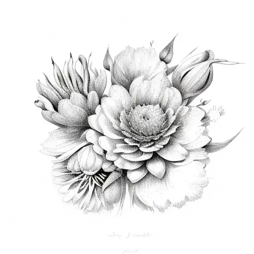 July November May Birth Flower Bouquet