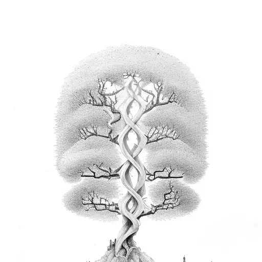 Tall Double Helix Tree Trunk