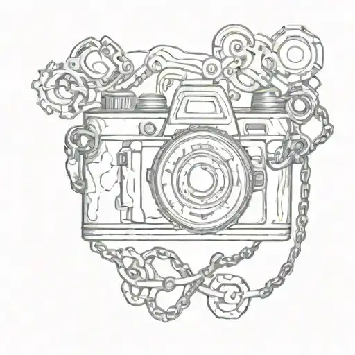 Camera With Chains And Photo Card Deck
