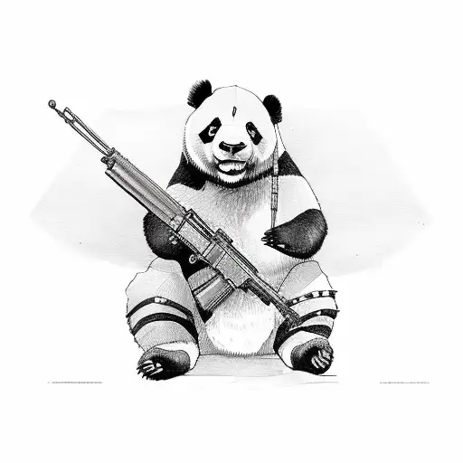 Panda With M4 Weapon
