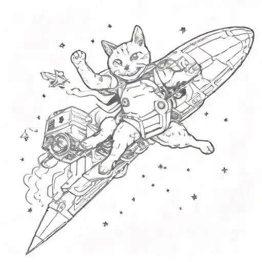 Cat Being Abducted By Spaceship Flying