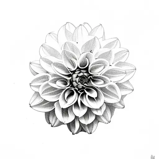 Multiple Dahlia With Surrounding Plant And Humm