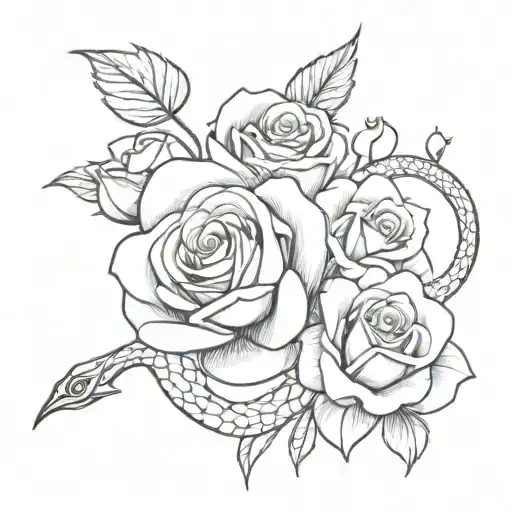 Rose And Snake And Diamond