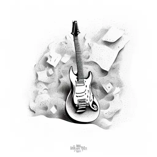 A Surreal Scene Of A Guitar Floating In A Sea Of Alcohol