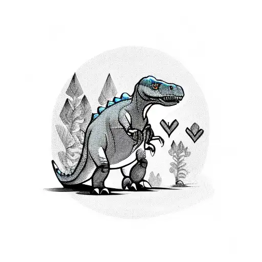 Cute Dinosaur Carrying A Heart