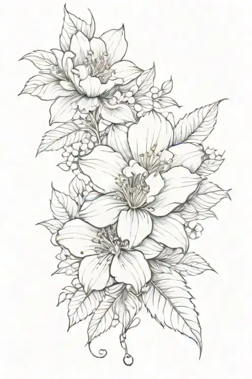 Flower Hip Tattoo Featuring