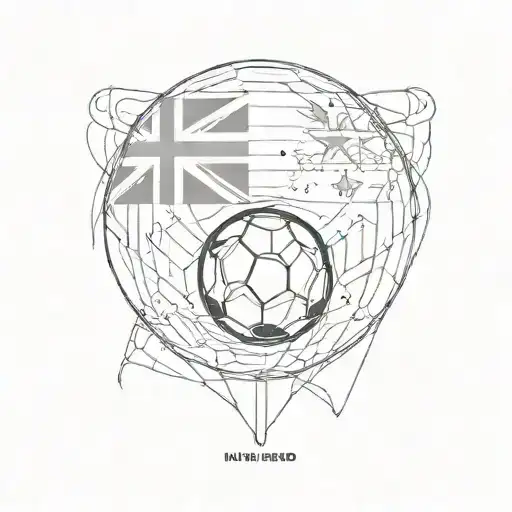 A Soccer Ball With The Shape Of The United Kingdom And New Zealand Inside It