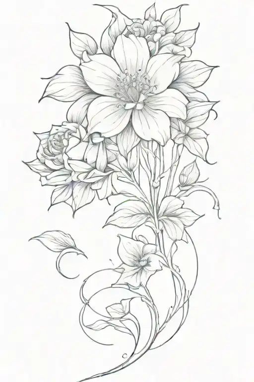 Flowers Flowing Up Arm Sleeve