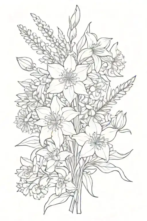 A Simple Wildflower Bouquet Using Daffodils Lily Of The Valleys And Asters