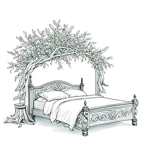 Wedding Bed Carved Into Olive Tree