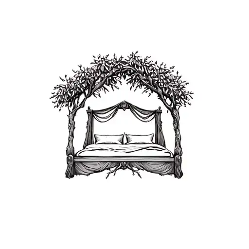 Wedding Bed Carved Into Olive Tree With Roots